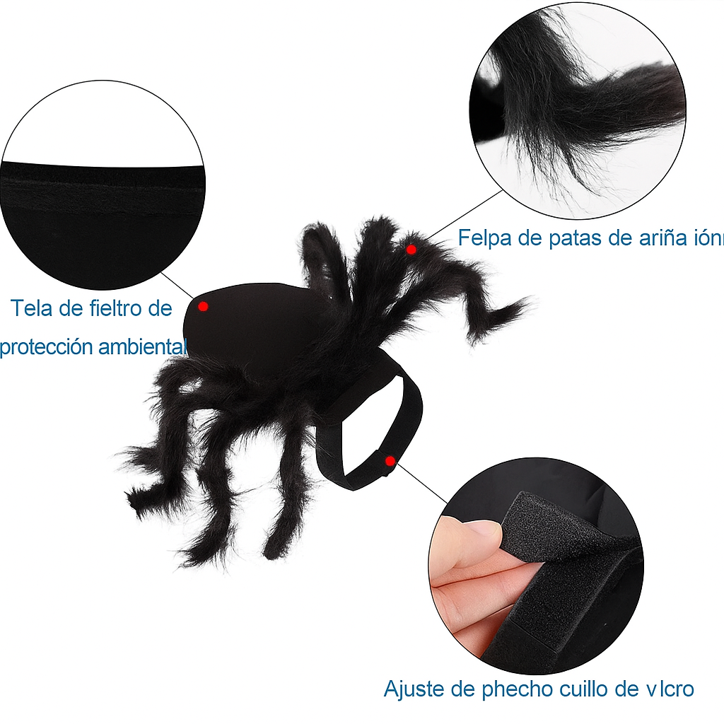 Traje de araña para perro/gato ajustable